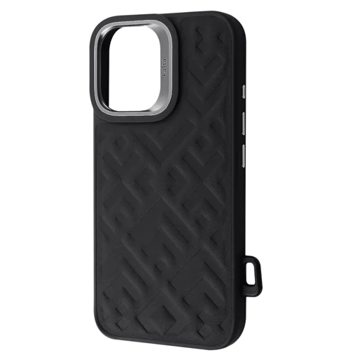 Чехол для iPhone Kajsa Rhombus Collection with Magnetic Ring Black for iPhone 16