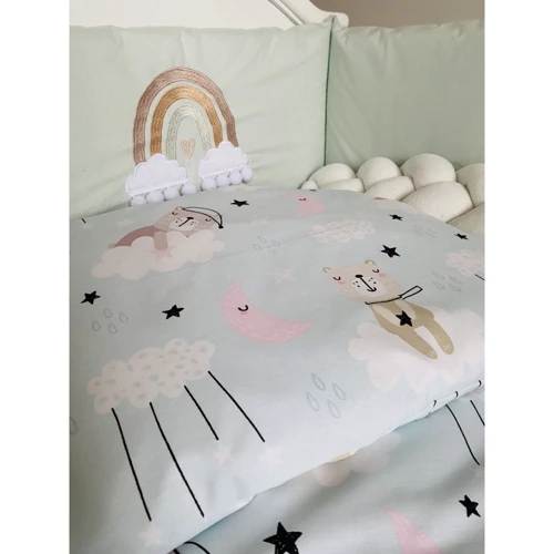 Постельный комплект Twins Fluffy Puffy mint 7 эл. ментоловый (4076-TFP-14)