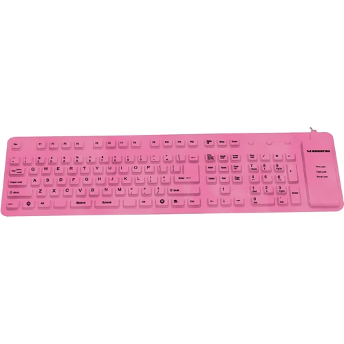 Клавіатура Manhattan Roll-Up Keyboard USB Pink (177566)