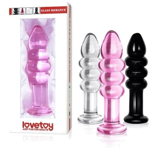 Анальная пробка LoveToy Glass Romance Dildo 5.5" Pink