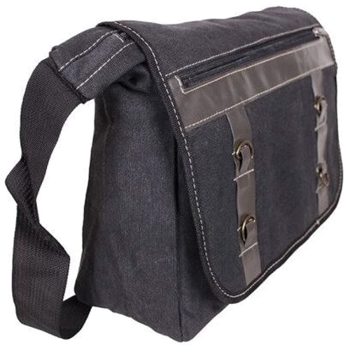 Мужская сумка почтальонка Monsen черная (10303229-black): Фактура Тканая