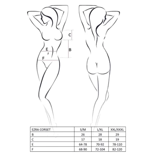 Эротический корсет Passion ERZA CORSET black XXL/XXXL