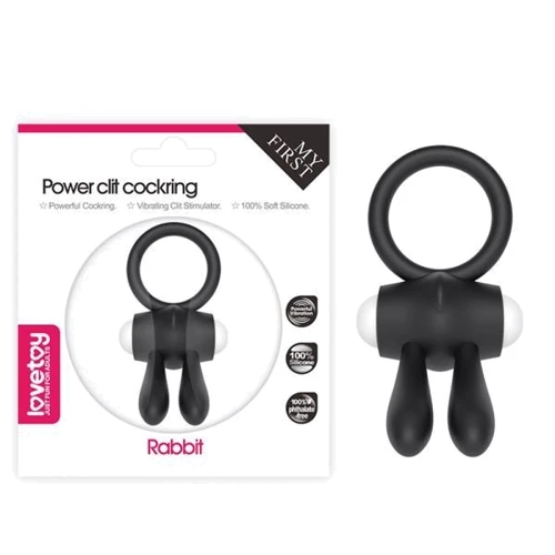 Ерекційне віброкільце LoveToy Power Clit Cockring, Black