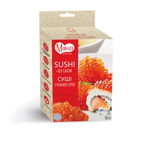 Лакомство для собак от 3-х месяцев Mavsy Freeze dried sushi with red caviar Суши лосося с красной икрой 50 г (FDMAVSY03)