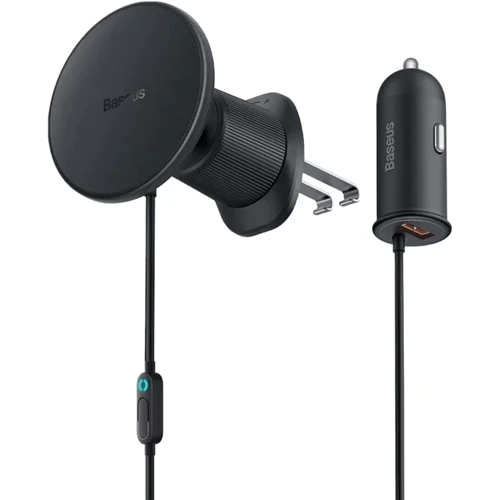Зарядное устройство Baseus Car Charger CW01 MagSafe Wireless Charging 15W Black (C40141000111-01)