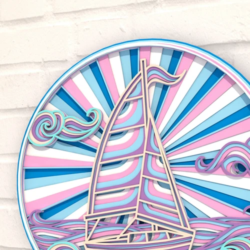 Деревянная картина-раскраска Wortex Woods Пейзаж Корабль 30х30 (3DP30004)