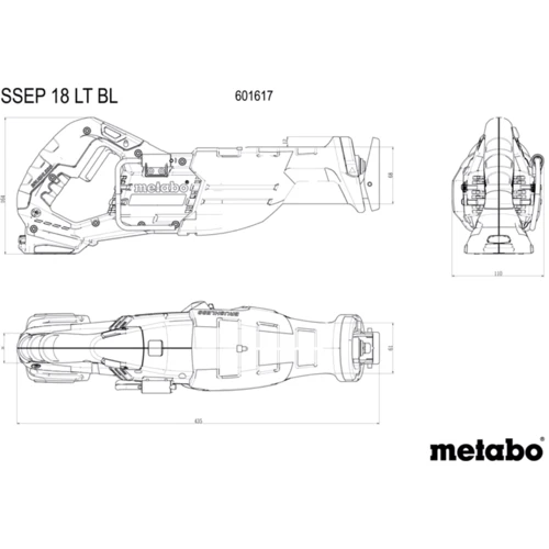 Сабельная пила Metabo SSEP 18 LTX BL MVT (602258840): Работа от аккумулятора Есть
