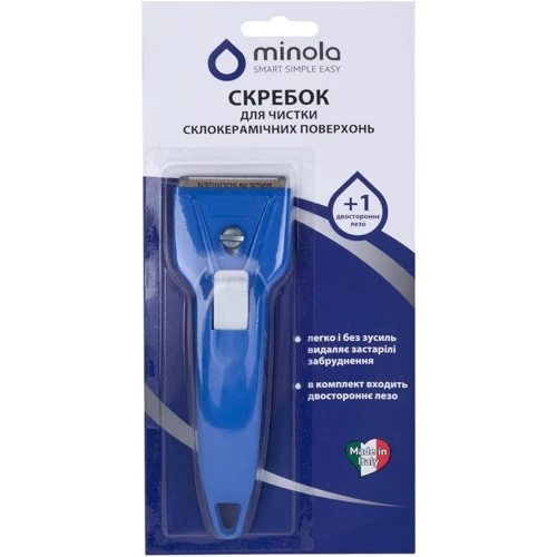 Скребок Minola для чистки стеклокерамики 001: Назначение Для варочных поверхностей