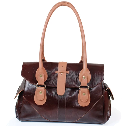Женская сумка саквояж Laskara коричневая (LK-DD233-choco-cognac): Пол Женский