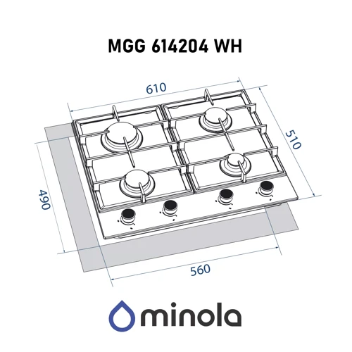 Варочная поверхность Minola MGG 614204 WH