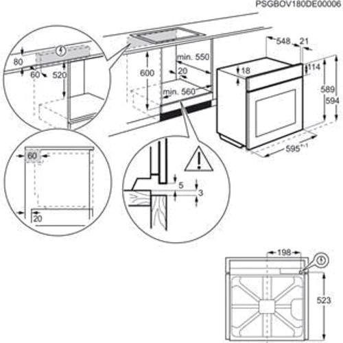Духовой шкаф электрический Electrolux EOF4P74X: Объем, л 72