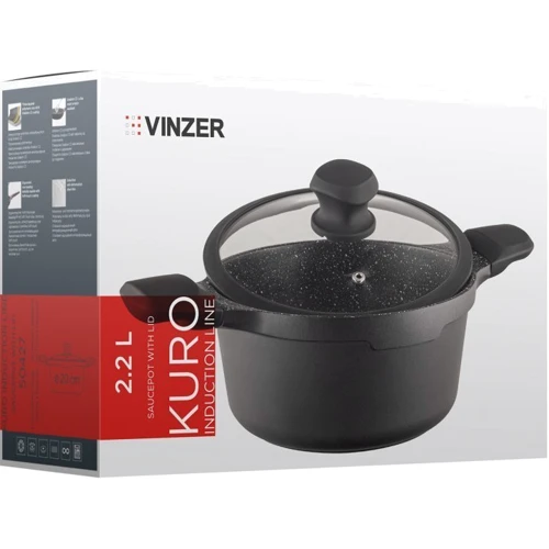Каструля Vinzer Kuro Induction Line d 20 см 2.2 л 50427: Діаметр, см 20