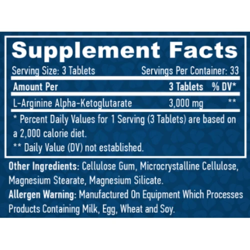 Амінокислота для спорту Haya Labs Arginine AKG 1000mg 100 tab / 33 послуг: Смак Без вкуса
