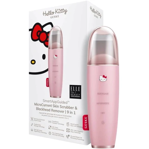 Микротоковый скрабер для кожи GESKE MicroCurrent Skin Scrubber & Blackhead Remover 9 в 1 Hello Kitty Pink (HK000045PI01)