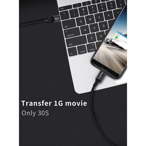 Кабель T-PHOX USB Cable to USB-C Speed 1.2m Black (T-C810 Black) фото 3