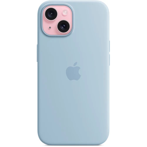 Чехол для iPhone Apple iPhone 15 Silicone Case with MagSafe - Light Blue (MWND3ZM/A): Цвет голубой
