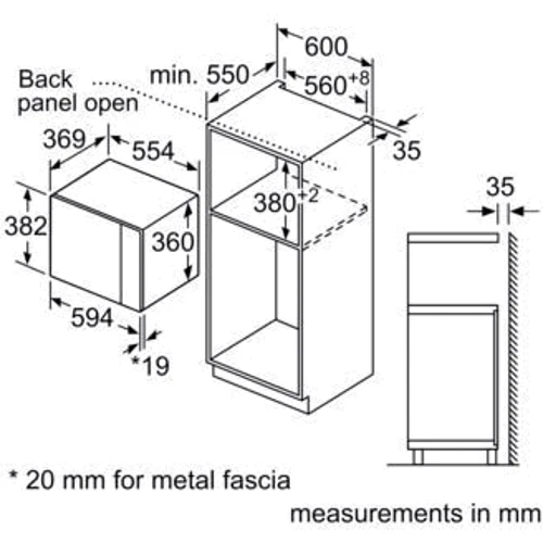 Встраиваемая микроволновая печь Bosch BEL554MS0: Цвет черный