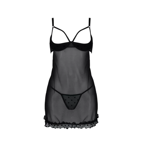 Пеньюар Passion MARINA CHEMISE black XXL/XXXL