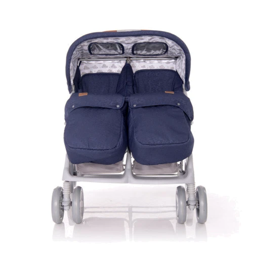 Коляска для двойни Lorelli TWIN (dark blue clouds): Возможность установки люльки нет