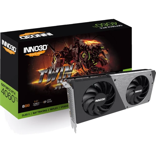 Відеокарта INNO3D GeForce RTX 4060 Ti 8GB TWIN X2 (N406T2-08D6-171153N): Обсяг пам'яті, Гб 8