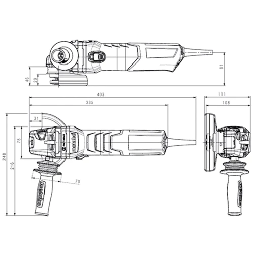 Болгарка (угловая шлифовальная) Metabo WEBA 17-125 (600514000): Макс. частота вращения диска 11000 об/мин
