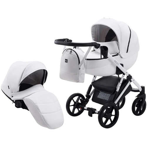 Коляска 2 в 1 Bair Next White шкіра 100% 65 білий