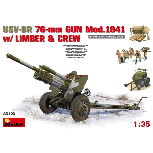 Збірна модель MiniArt Радянська 76-мм гармата УСВ-БР, зразка 1941р. з артилерійським розрахунком MA35129