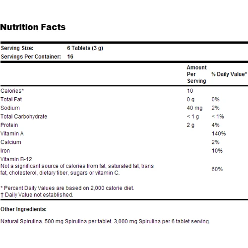 Puritan's Pride Spirulina 500 mg 100 Tablet: Форма випуску капсули