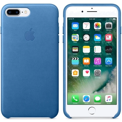 Чехол для iPhone Apple Leather Case Sea Blue (MMYH2) for iPhone 8 Plus/iPhone 7 Plus фото 5