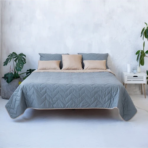 Покривало Sonex Bora Bora двостороннє 220x240 см + наволочка 50x70 см (2 шт.) коричневий/сірий (SO102399)