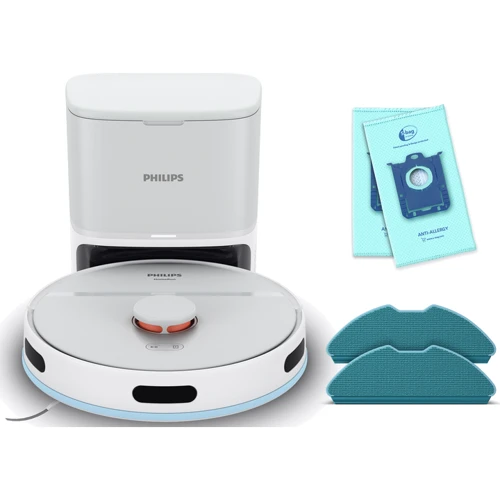 Робот уборщик Philips XU2100/20: Дополнительно Обнаружение препятствий, Для маленькой квартиры, Для больших помещений, Станция самоочищения, Удаленное управление, Циклонная система фильтрации, Умный, Виртуальная стена, Адаптация под тип поверхност
