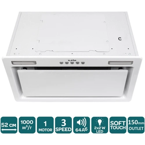 Вытяжка Ventolux Punto 52 WHG (1000) ST: Тип воздухоочистителя Рециркуляция, Отвод