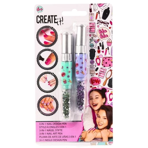 Набор детский для дизайна ногтей 3 в 1 CREATE IT! в ассортименте 84100