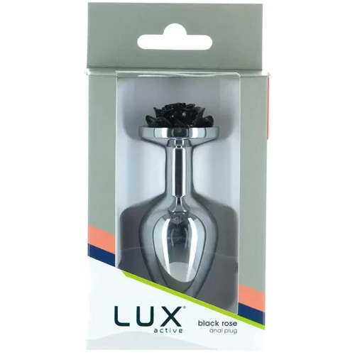 Анальная пробка Lux Active Rose Anal Plug Black в наборе с вибропулей