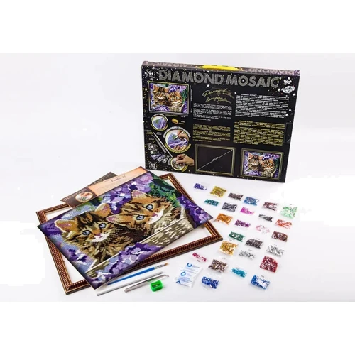 Алмазная мозаика Danko Toys Diamond Mosaic Котики 30x40 см (DM-03-01,02,03,04,05...10)