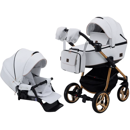 Коляска 2 в 1 Adamex Barcelona Polar (Pink Gold) кожа 100% BR321 (624627)