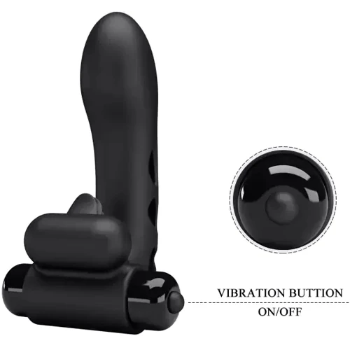 Клиторальный стимулятор на палец Pretty Love - Orlando Finger Black, BI-014836