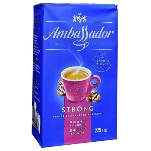 Кофе Ambassador Strong молотый 225 г (8720254065243)