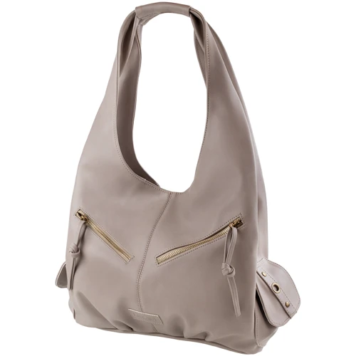 Женская сумка хобо Laskara серый (LK-10239-taupe)
