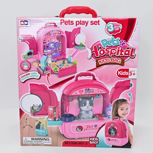 Рюкзак 3 в 1 Xiong Cheng Грумінг/ветеринарний салон з вихованцем (котик) (008-997-2)