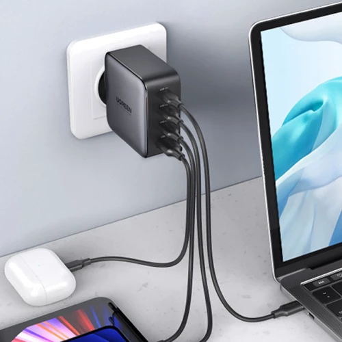 Зарядное устройство Ugreen Wall Charger 3хUSB-C+USB CD226 GaN 100W Gray with USB-C Сable (90575): Кабель в комплекте USB-C