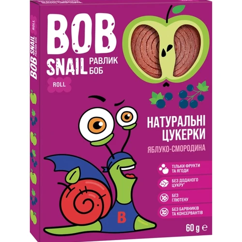 Цукерки Bob Snail Яблуко-смородина 60г