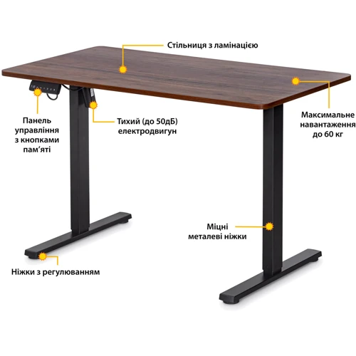 Стол Mealux PowerDesk Lite Walnut с электрорегулировкой высоты (арт. EVO-201 Lite Walnut /B)