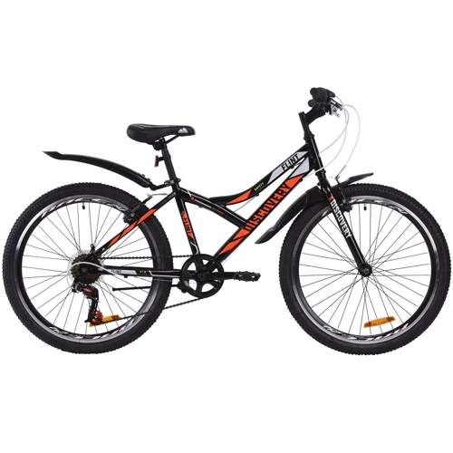 Велосипед ST 24" Discovery FLINT Vbr с крылом Pl 2020 (черно-оранжевый с серым) (OPS-DIS-24-180)