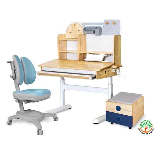 

Комплект (L) Mealux Cтол Timberdesk Wood S Тумба BD-920-2 Bl + Кресло Onyx Duo Blg (BD-685 S+ box Bd 920-2 BL+Y-115 BLG)