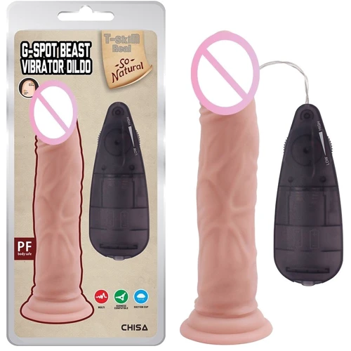 Вибратор CHISA T-skin ReaL G-Spot Beast Vibrator Dildo Flesh