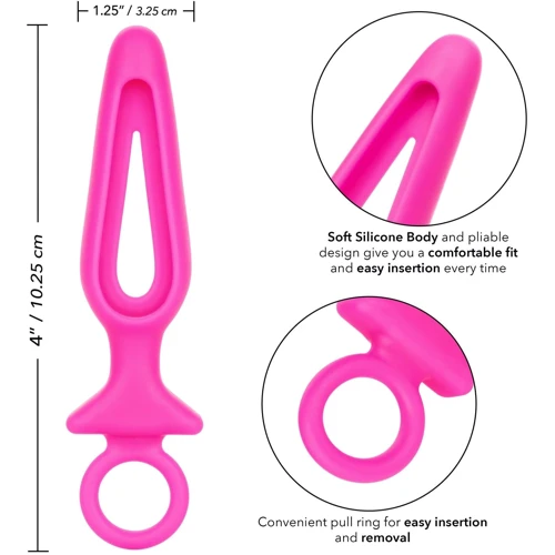 Анальная пробка Pipdream Silicone Groove Probe, 10,25х3,25 см, розовый