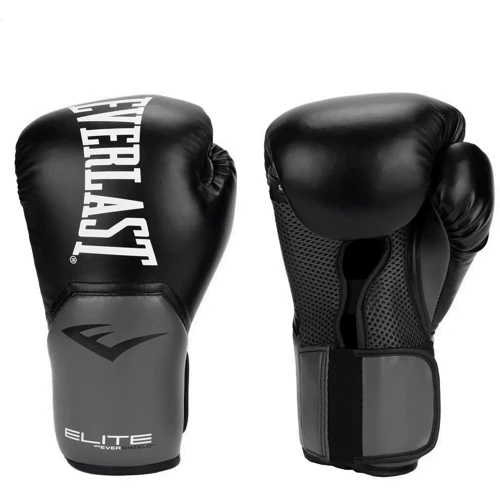 Боксерские перчатки Everlast ELITE TRAINING GLOVES черный, серый Уни 16 унций (870270-70-816) фото 2