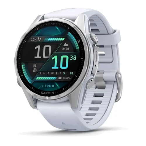 Смарт-годинник Garmin Fenix 8 AMOLED 43mm Silver with Whitestone Silicone Band (010-02903-00)