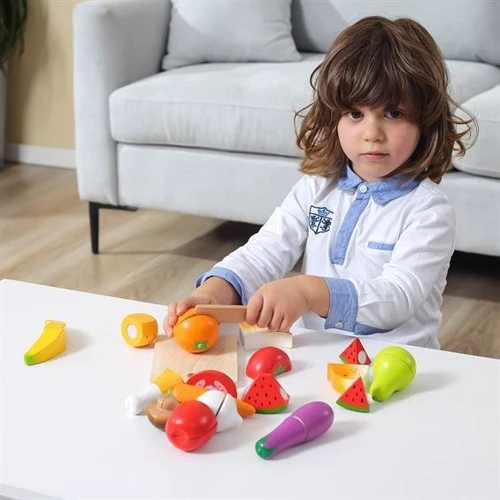 Набір іграшкових продуктів Viga Toys Нарізана їжа з дерева (44579) фото 2